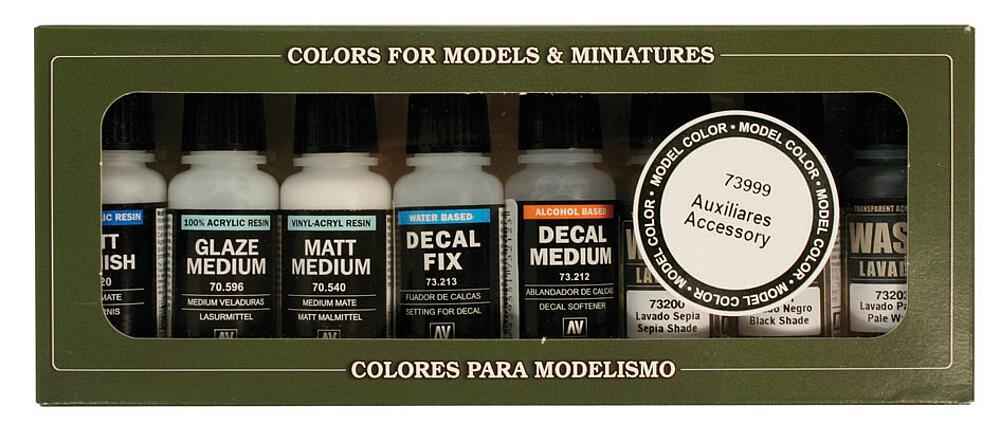 Model Color Auxiliary Set - 8 x 17 ml von Acrylicos Vallejo