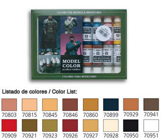 Model Color Set 25: Face/Skin Colours (16) von Acrylicos Vallejo