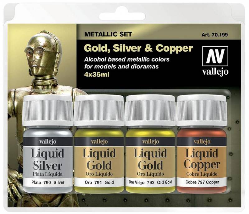 Model Color Set Liquid Gold Set (4) von Acrylicos Vallejo
