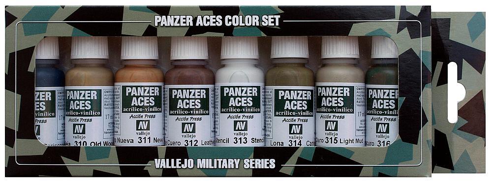 Panzer Aces Set No2 (8 Farben) (Wood, Leather, Canvas, Mud) von Acrylicos Vallejo