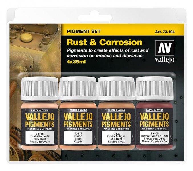 Pigment-Set Rost und Korrosion von Acrylicos Vallejo