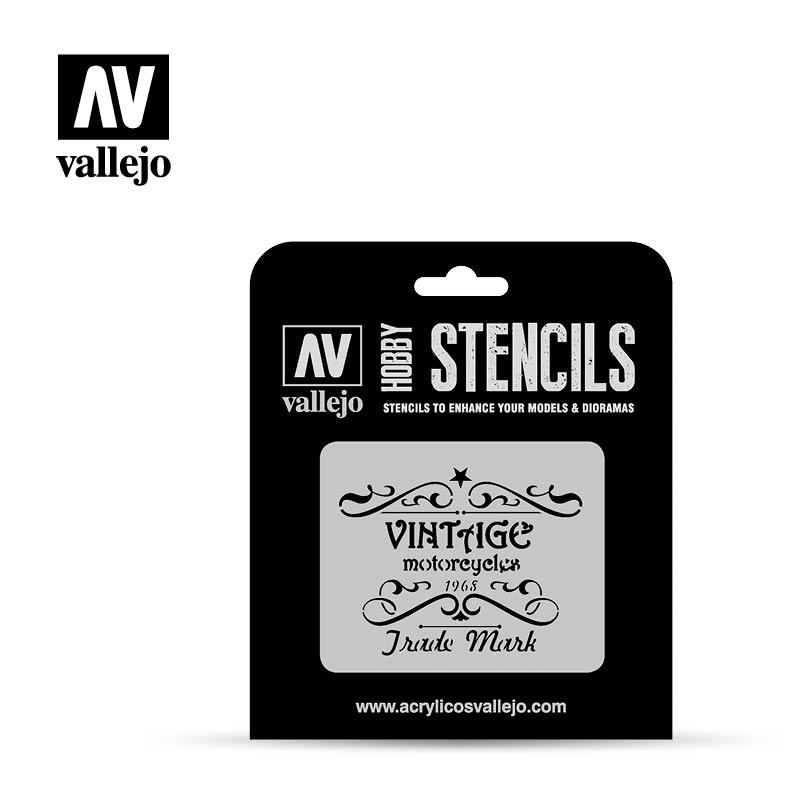 Schablone, historische Motorrad-Schilder Schablone, historische Motorrad-Schilder von Acrylicos Vallejo