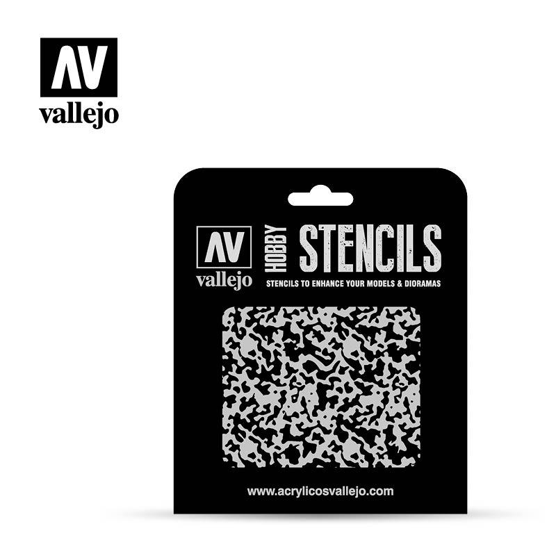 Schablone, verwitterte Farbe von Acrylicos Vallejo