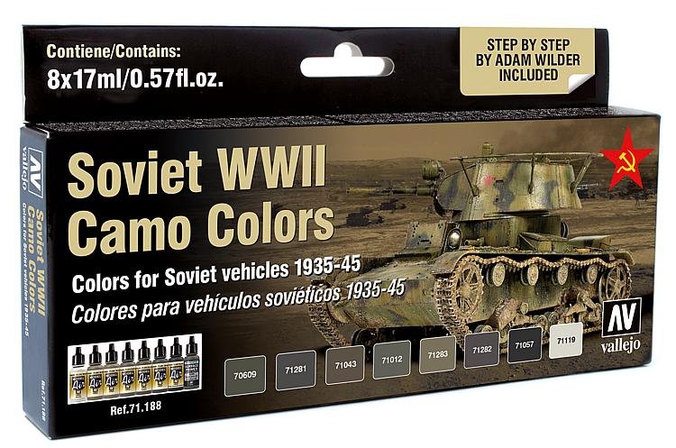 Sowjetische Tarnung WWII - Farbset Sowjetische Tarnung WWII - Farbset von Acrylicos Vallejo