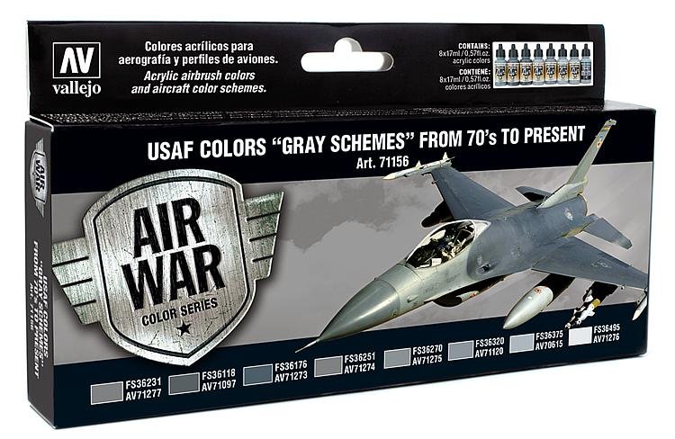 USAF Colors Gray Schemes from 70 to present - Farbset - 8 x 17 ml von Acrylicos Vallejo