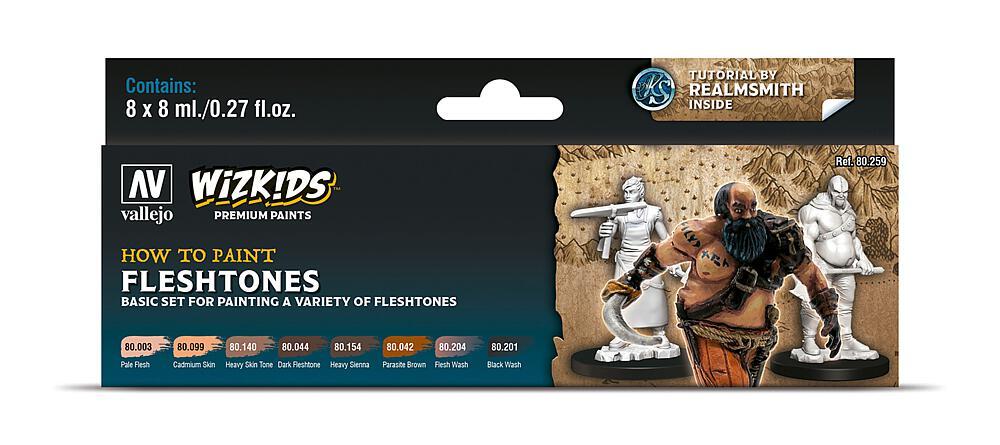 WizKids Fleshtones - Farb-Set 8 x 8 ml von Acrylicos Vallejo