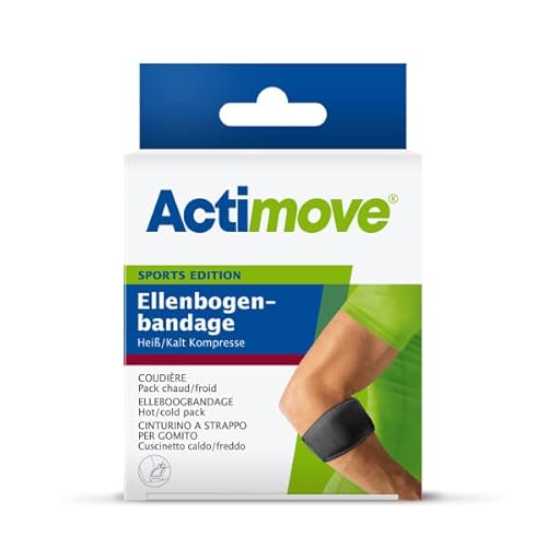 Actimove SPORTS EDITION Ellenbogenbandage mit Heiß/Kalt Kompresse - zur Stabilisierung des Ellbogen - für den Sport - Schwarz, Universalgröße von Actimove