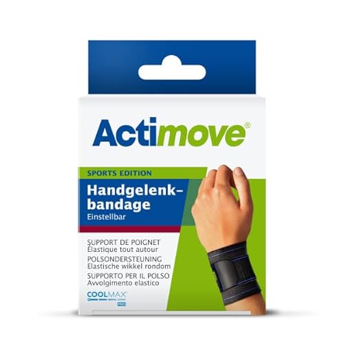 Actimove SPORTS EDITION Handgelenkbandage - einstellbare Bandage für das Handgelenk - für den Sport - Schwarz, Universalgröße von Actimove