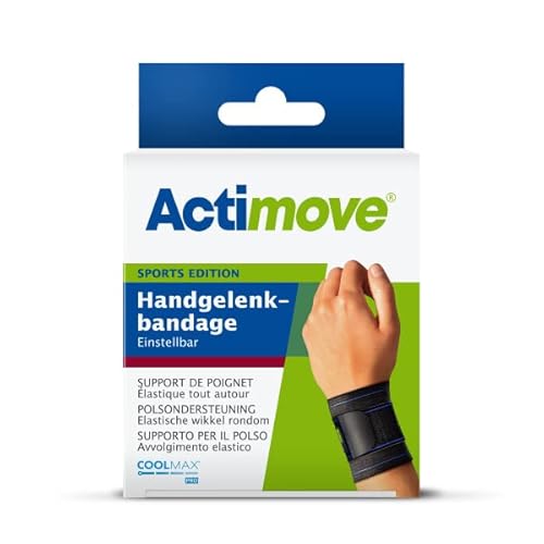 Actimove SPORTS EDITION Handgelenkbandage - einstellbare Bandage für das Handgelenk - für den Sport - Schwarz, Universalgröße von Actimove