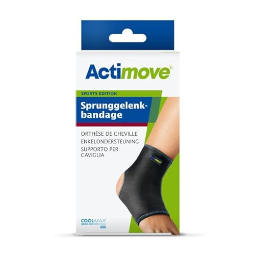 Actimove SPORTS EDITION Sprunggelenkbandage - Slim Fit - für den Sport - bei Verletzungen und leichten Verstauchungen des Sprunggelenks - Schwarz, Extra Large von Actimove