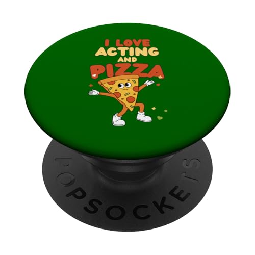 Schauspiel-Design, I Love Acting And Pizza PopSockets Klebender PopGrip von Acting Stuff