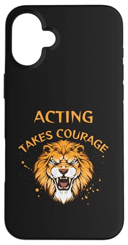 Schauspieldesign, Schauspielerei braucht Mut, Löwe Hülle für iPhone 16 Plus von Acting Stuff