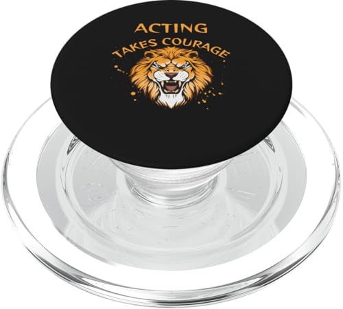 Schauspieldesign, Schauspielerei braucht Mut, Löwe PopSockets PopGrip für MagSafe von Acting Stuff
