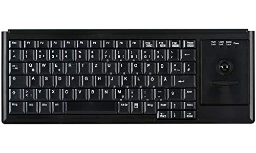 Active Key AK-4400-TU-B/GE Ultraflache Trackball Tastatur, Industrie 4.0, USB Schwarz von Active Key