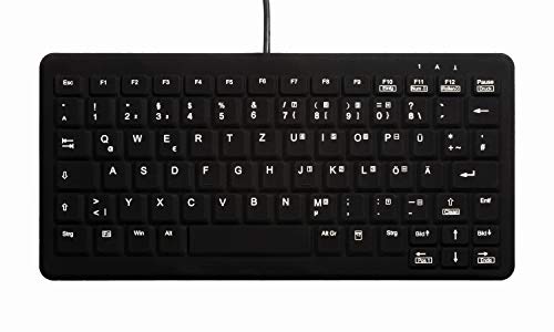 Active Key AK-C4110F-U1-B/GE Kleine Hygiene Tastatur, USB Schwarz von Active Key