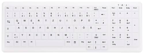 Active Key AK-C7000F-UVS-W/GE Kabelgebunden Hygiene-Tastatur Deutsch, QWERTZ Weiß Beleuchtet von Active Key