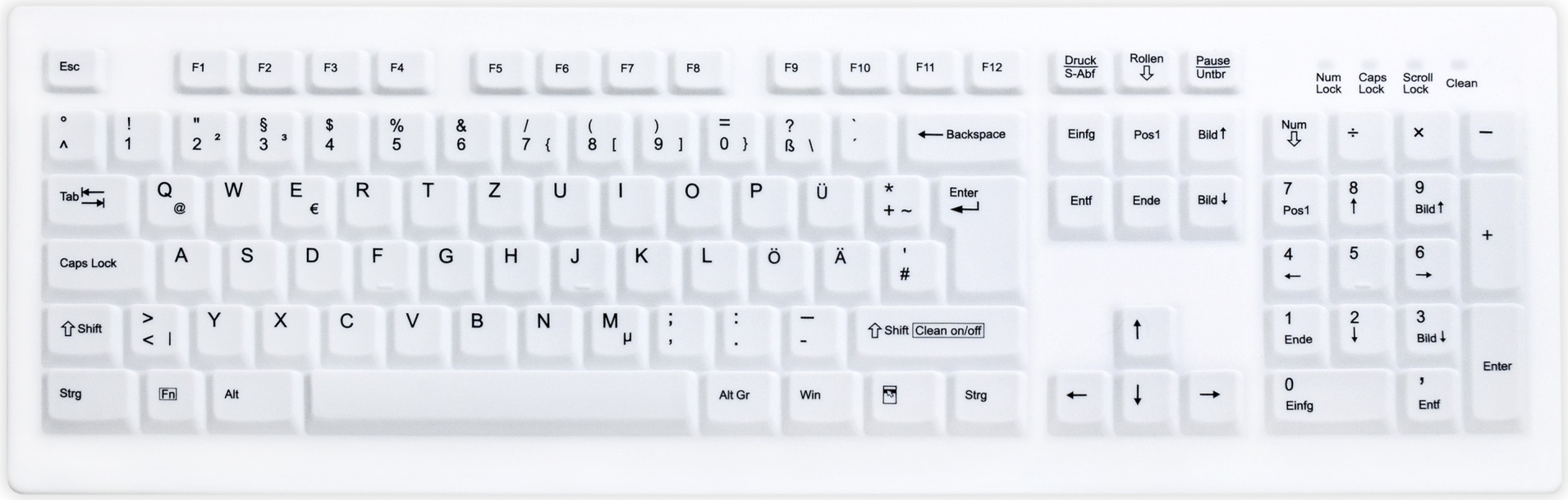 Active Key AK-C8100 Tastatur USB QWERTZ Schweiz Weiß (AK-C8100F-U1-W/CH) von Active Key