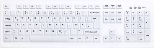 Active Key AK-C8100F Medical Key Funk Hygiene-Tastatur Deutsch, QWERTZ Weiß Silikonmembran, Geeigne von Active Key