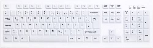 Active Key AK-C8100F Medical Key USB Hygiene-Tastatur Deutsch, QWERTZ Weiß Silikonmembran, Geeignet von Active Key