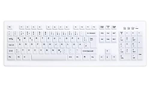 Active Key AK-C8100F-U1-W/GE Kompakte Hygiene Tastatur, USB Weiß von Active Key
