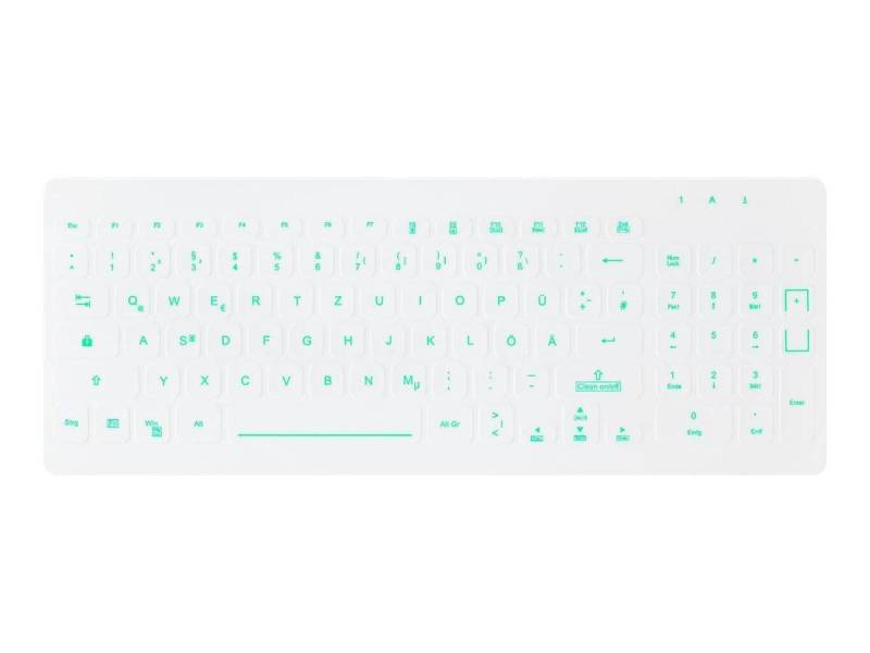 Active Key AK-CB7012 Hygiene Tastatur mit Beleuchtung - QWERTZ Deutsch - Weiß von Active Key