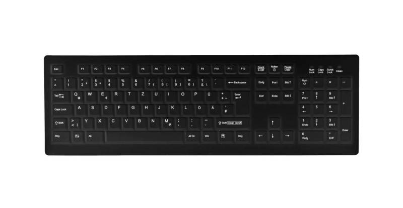 Active Key MedicalKey AK-C8100 kabellose Tastatur - QWERTZ Deutsch - Schwarz von Active Key