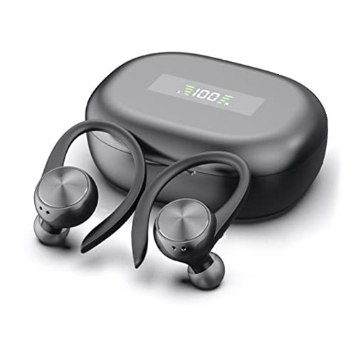Acuvar Vollständig kabellose Bluetooth 5.0 wiederaufladbare Sport-Kopfhörer mit Smart-LCD-Display 48h USB C Power Ladehülle Mikrofon, Surround Stereo Bass und passive Geräuschunterdrückung von Acuvar