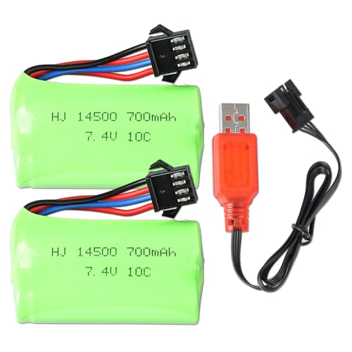 2 STK 7,4 V 700 mAh 10C RC-Akkupack mit SM-4P-Stecker und USB-Ladekabel für RC-Automodell-Buggy, RC-Boot, LKW, RC Fahrzeuge, RC-Pritschenauflieger Bagger Spielzeug und Gel-Blaster-Akku 2 STK 7,4 V 700 mAh 10C RC-Akkupack mit SM-4P-Stecker und USB-Ladekabel für RC-Automodell-Buggy, RC-Boot, LKW, RC Fahrzeuge, RC-Pritschenauflieger Bagger Spielzeug und Gel-Blaster-Akku von Acxilexy