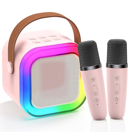 Mini Karaoke Maschine mit 2 Drahtlosen Mikrofonen, Karaoke Maschine Kinder, tragbarer Bluetooth-Lautsprecher mit Stimme Wechselnde Effekte & LED Lichter für Jungen Mädchen Geschenke Heimparty Mini Karaoke Maschine mit 2 Drahtlosen Mikrofonen, Karaoke Maschine Kinder, tragbarer Bluetooth-Lautsprecher mit Stimme Wechselnde Effekte & LED Lichter für Jungen Mädchen Geschenke Heimparty von Acxilexy