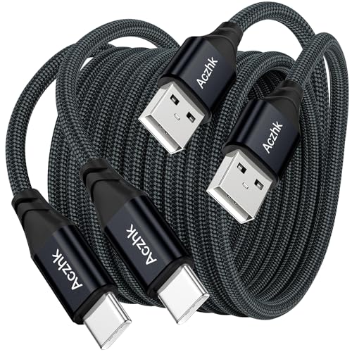 USB C Kabel 1m [2 Stück] 3.1A ladekabel USB C Nylon Schnellladung und Synchronisierungskabel USB C für Samsung S10/S9/S8te 10te 9, Huawei P30/P20/Mate 20, Sony Xperia （Schwarz） von Aczhk