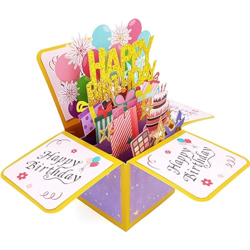 AdKot Happy Birthday Card, Creative Gift, Pop Up Greeting Cards, 3D Pop Up Card Birthday Greeting Card, Romance Gift Card for Birthday, Birthday Gift for Men and Women for Anniversary von AdKot
