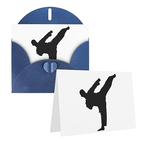 Karate-highkick-icon Druck Grußkarte mit Umschlägen Halbfalt-Weihnachtskarten Dankkarte für Urlaub Hochzeit Party 15 x 10 cm von AdaNti