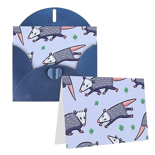 Opossum Druck Grußkarte mit Umschlägen Halbfalt-Weihnachtskarten Dankkarte für Urlaub Hochzeit Party 15 X 10 cm von AdaNti