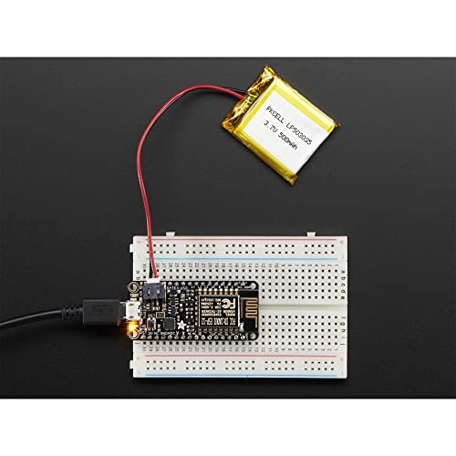 Adafruit Feather HUZZAH mit ESP8266 WiFi/WLAN Development Board mit integriertem USB- und Akku-Ladegerät von Adafruit