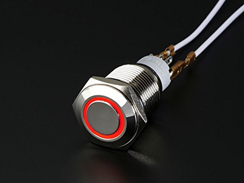 Adafruit Rugged Metal On/Off Switch with Red LED Ring [ADA916] von Adafruit