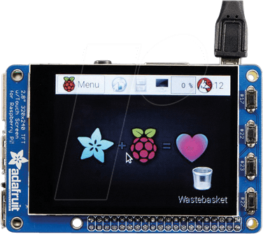 RASP PI 2.8TD C - Raspberry Pi - Display LCD-Touch, 2,8'', 320x240 Pixel, STMPE610 von Adafruit