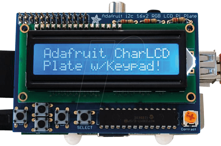 RPI LCD16X2 BLWT - Raspberry Pi - Display LCD, 16x2, blau/weiß + Keypad von Adafruit