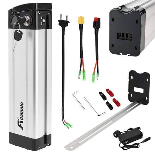 Adaluolo Ebike Akku 36V 10AH mit Ladegerät - Silverfish Elektrofahrrad Lithium Batterie Fahrrad Ersatzakku 2 Pin für E-Bike-Fahrrad 200W 250W 350W Ba-fang/Tong-Sheng und andere Motor Adaluolo Ebike Akku 36V 10AH mit Ladegerät - Silverfish Elektrofahrrad Lithium Batterie Fahrrad Ersatzakku 2 Pin für E-Bike-Fahrrad 200W 250W 350W Ba-fang/Tong-Sheng und andere Motor von Adaluolo