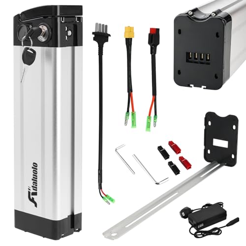 Adaluolo Ebike Akku 36V 15AH mit Ladegerät - Silverfish Elektrofahrrad Lithium Batterie Fahrrad Ersatzakku 4 Pin für E-Bike-Fahrrad 250W 350W 500W Ba-fang/Tong-Sheng und andere Motor Adaluolo Ebike Akku 36V 15AH mit Ladegerät - Silverfish Elektrofahrrad Lithium Batterie Fahrrad Ersatzakku 4 Pin für E-Bike-Fahrrad 250W 350W 500W Ba-fang/Tong-Sheng und andere Motor von Adaluolo