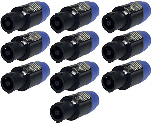 10 x ADAM HALL K3CSF4 - PA Lautsprecher Stecker 4 polig schraubbar, Speaker-Stecker Kabelstecker von Adam Hall Cables