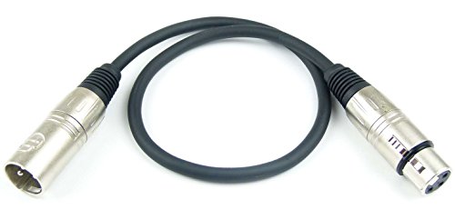 Adam Hall Cables 1 Stück K3MMF0050 Mikrofonkabel XLR female auf XLR male DMX Audio Kabel 3 pol polig (0,5 m, Schwarz, 1) von Adam Hall Cables