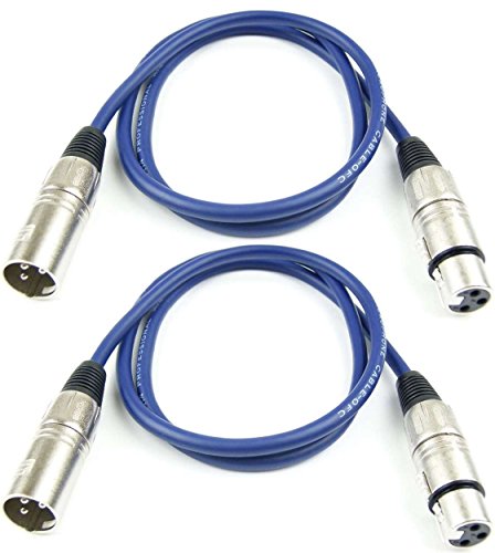 Adam Hall Cables 2 Stück K3MMF0100BLU Mikrofonkabel XLR female auf XLR male DMX Audio Kabel 3 pol polig (1,0 m, Blau, 2) von Adam Hall Cables