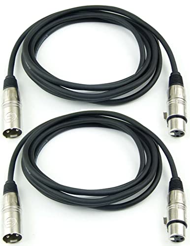 Adam Hall Cables 2 Stück K3MMF0300 Mikrofonkabel XLR female auf XLR male DMX Audio Kabel 3 pol polig (3,0 m, Schwarz, 2) von Adam Hall Cables