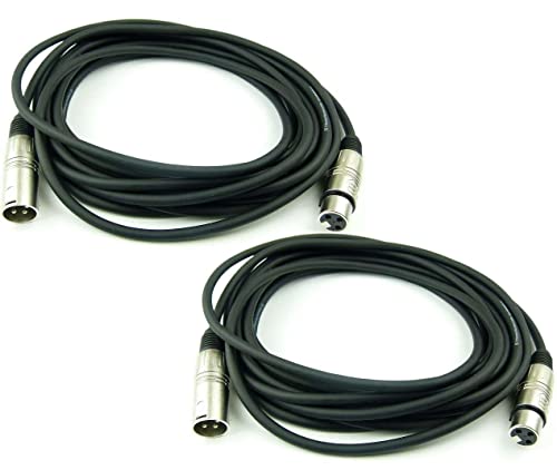 Adam Hall Cables 2 Stück K3MMF0600 Mikrofonkabel XLR female auf XLR male DMX Audio Kabel 3 pol polig (6,0 m, Schwarz, 2) von Adam Hall Cables