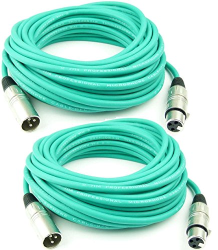 Adam Hall Cables 2 Stück K3MMF1000GRN Mikrofonkabel 10m Grün XLR female auf XLR male DMX Audio Kabel 3 pol polig (10 m, Grün, 2) von Adam Hall Cables
