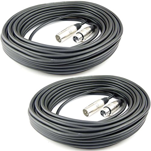 Adam Hall Cables 2 Stück K3MMF2000 Mikrofonkabel XLR female auf XLR male DMX Audio Kabel 3 pol polig (20 m, Schwarz, 2) von Adam Hall