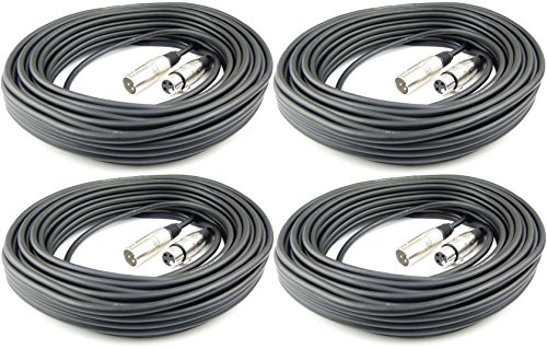 Adam Hall Cables 4 Stück K3MMF2000 Mikrofonkabel XLR female auf XLR male DMX Audio Kabel 3 pol polig (20 m, Schwarz, 4) von Adam Hall Cables
