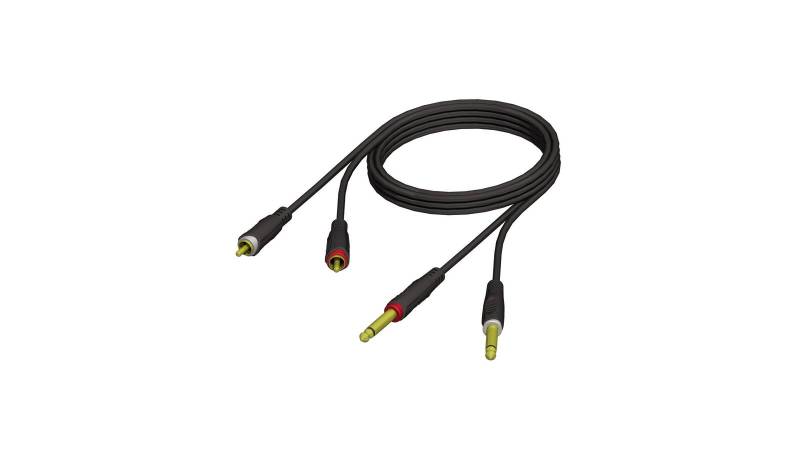 Adam Hall Cables REF 631 150 - Audiokabel 2 x 6,3 mm Klinke mono auf 2 x Cinch male 1,5 m von Adam Hall Cables
