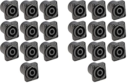 Adam Hall Connectors 20x K4PSM4BLK Einbaubuchse 4 polig - SPKn speakON Lautsprechereinbaubuchse Einbaustecker von Adam Hall Connectors