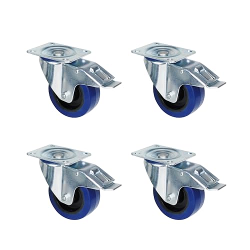 Adam Hall Hardware 372191 M4 AH - Lenkrolle 100 mm mit blauem Rad und Feststeller von Adam Hall Hardware